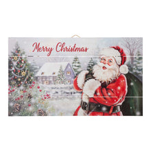 Load image into Gallery viewer, 24"L Christmas Lighted Wooden Santa Wall Hanging Decor