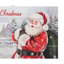 Load image into Gallery viewer, 24"L Christmas Lighted Wooden Santa Wall Hanging Decor