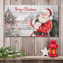 Load image into Gallery viewer, 24"L Christmas Lighted Wooden Santa Wall Hanging Decor