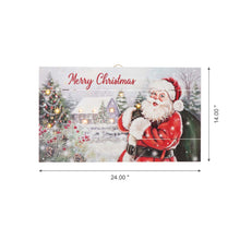 Load image into Gallery viewer, 24"L Christmas Lighted Wooden Santa Wall Hanging Decor