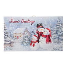Load image into Gallery viewer, 24"L Christmas Lighted Wooden Snowman Wall Hanging Decor