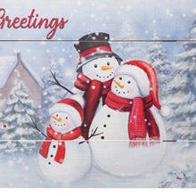 Load image into Gallery viewer, 24"L Christmas Lighted Wooden Snowman Wall Hanging Decor
