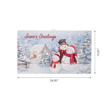 Load image into Gallery viewer, 24"L Christmas Lighted Wooden Snowman Wall Hanging Decor