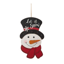 Load image into Gallery viewer, 19"H Christmas Lighted 3D Wooden Metal Snowman Wall Hanging Decor