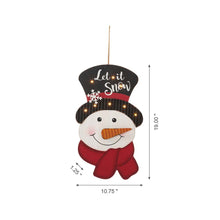 Load image into Gallery viewer, 19"H Christmas Lighted 3D Wooden Metal Snowman Wall Hanging Decor