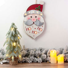Load image into Gallery viewer, 19"H Christmas Lighted 3D Wooden Metal Santa Wall Hanging Decor