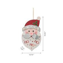 Load image into Gallery viewer, 19"H Christmas Lighted 3D Wooden Metal Santa Wall Hanging Decor