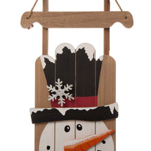 Load image into Gallery viewer, 42"H?Wooden Sleigh Christmas Snowman Porch Sign