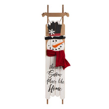 Load image into Gallery viewer, 42"H?Wooden Sleigh Christmas Snowman Porch Sign