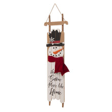 Load image into Gallery viewer, 42"H?Wooden Sleigh Christmas Snowman Porch Sign