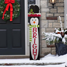 Load image into Gallery viewer, 42.00"H Wooden Penguin Porch Sign - BRIGHT