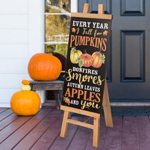 Load image into Gallery viewer, Double Sided Wooden Easel Porch Sign with One Changeable Sided Sign Board (Fall & Christmas)