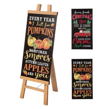 Load image into Gallery viewer, Double Sided Wooden Easel Porch Sign with One Changeable Sided Sign Board (Fall & Christmas)