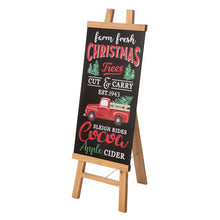 Load image into Gallery viewer, Double Sided Wooden Easel Porch Sign with One Changeable Sided Sign Board (Fall & Christmas)