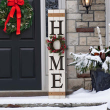 Load image into Gallery viewer, 42"H Wooden "Home" Porch Sign with 3 Interchangeable Floral Wreaths(Spring/ Fall/ Christmas)