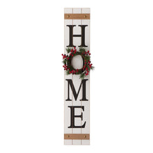Load image into Gallery viewer, 42"H Wooden "Home" Porch Sign with 3 Interchangeable Floral Wreaths(Spring/ Fall/ Christmas)