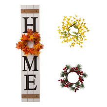 Load image into Gallery viewer, 42"H Wooden "Home" Porch Sign with 3 Interchangeable Floral Wreaths(Spring/ Fall/ Christmas)