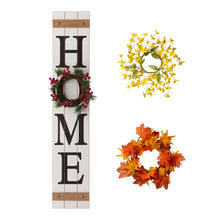 Load image into Gallery viewer, 42"H Wooden "Home" Porch Sign with 3 Interchangeable Floral Wreaths(Spring/ Fall/ Christmas)