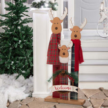 Load image into Gallery viewer, 34.80"H Wooden Deer Family Welcome Porch Decor