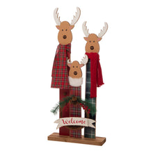 Load image into Gallery viewer, 34.80"H Wooden Deer Family Welcome Porch Decor