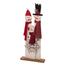 Load image into Gallery viewer, 35.43"H Wooden Snowman Family Porch Decor