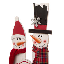 Load image into Gallery viewer, 35.43"H Wooden Snowman Family Porch Decor