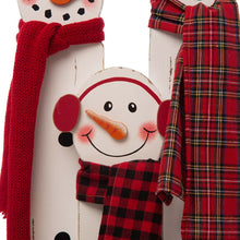 Load image into Gallery viewer, 35.43"H Wooden Snowman Family Porch Decor