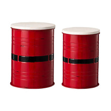 Load image into Gallery viewer, Christmas Santa Belt Metal Storage Container Space Saver with Wood Lid, Set of 2