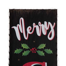 Load image into Gallery viewer, 42"H Lighted Wooden Black "Merry CHRISTMAS" Porch Sign Board