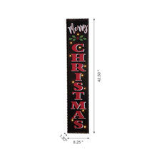 Load image into Gallery viewer, 42"H Lighted Wooden Black "Merry CHRISTMAS" Porch Sign Board