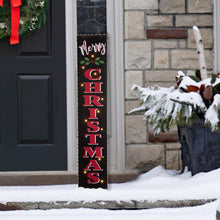 Load image into Gallery viewer, 42"H Lighted Wooden Black "Merry CHRISTMAS" Porch Sign Board