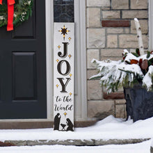 Load image into Gallery viewer, 42"H Lighted Wooden Nativity "JOY to the world" Porch Sign Board