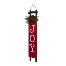 Load image into Gallery viewer, 40"H Lighted Wooden Sleigh "JOY" Porch Sign Board