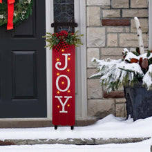 Load image into Gallery viewer, 40"H Lighted Wooden Sleigh "JOY" Porch Sign Board