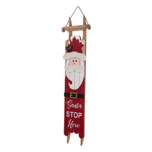 Load image into Gallery viewer, 42"H Wooden Sleigh Santa Porch Sign Board
