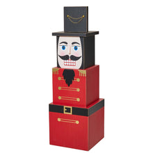 Load image into Gallery viewer, 35.50"H Wooden Stacked Block Nutcracker Porch Decor
