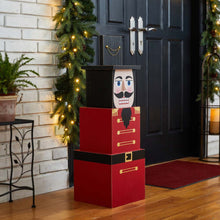 Load image into Gallery viewer, 35.50"H Wooden Stacked Block Nutcracker Porch Decor