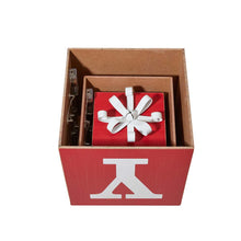 Load image into Gallery viewer, 32"H Lighted Wooden Stacked Block "JOY" Porch Sign Boxes