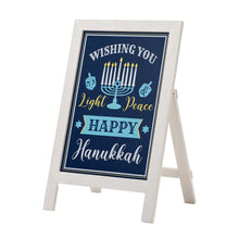 Load image into Gallery viewer, 24"H Hanukkah Wooden Porch Sign or Standing Décor