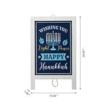 Load image into Gallery viewer, 24"H Hanukkah Wooden Porch Sign or Standing Décor