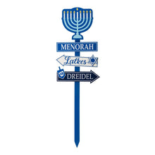 Load image into Gallery viewer, 42"H Wooden Hanukkah Yardstke with Light (9 Bulbs)
