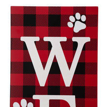 Load image into Gallery viewer, 42"H Wooden Plaid Pet Paw "WELCOME" Porch Sign Board