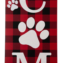 Load image into Gallery viewer, 42"H Wooden Plaid Pet Paw "WELCOME" Porch Sign Board