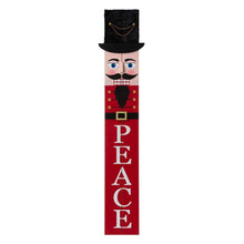 Load image into Gallery viewer, 42"H Wooden Nutcracker "PEACE" Porch Sign Board