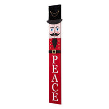 Load image into Gallery viewer, 42"H Wooden Nutcracker "PEACE" Porch Sign Board