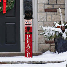 Load image into Gallery viewer, 42"H Wooden Nutcracker "PEACE" Porch Sign Board