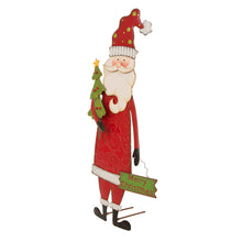 Load image into Gallery viewer, Set of 2 Metal Snowman & Santa Yard Stake or Standing Décor or Wall Décor