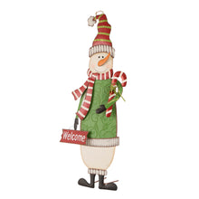Load image into Gallery viewer, Set of 2 Metal Snowman & Santa Yard Stake or Standing Décor or Wall Décor