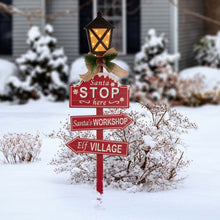 Load image into Gallery viewer, 42"H Wooden Christmas Yard Stake with LED Lights