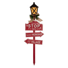 Load image into Gallery viewer, 42"H Wooden Christmas Yard Stake with LED Lights